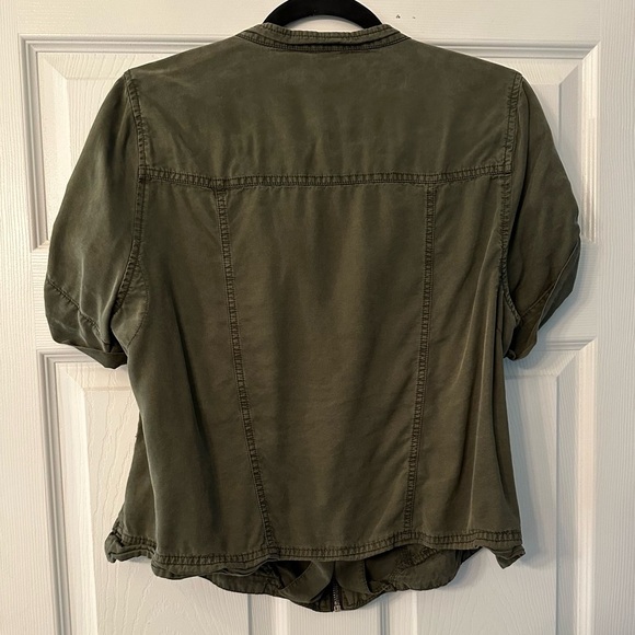 TORRID 00 0X XL Olive Green Silky Moto Jacket R $69 - Picture 5 of 11
